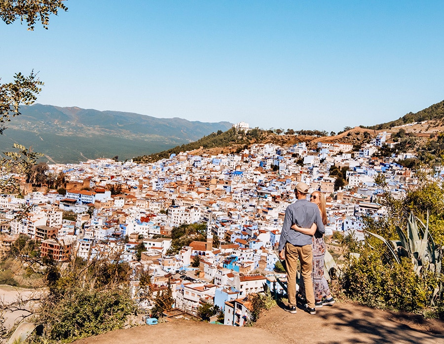 A beautiful view overlooking the town of Chefchaouen, Morocco