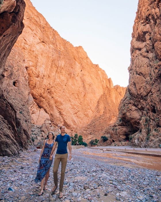 Walking through the Todra Gorge