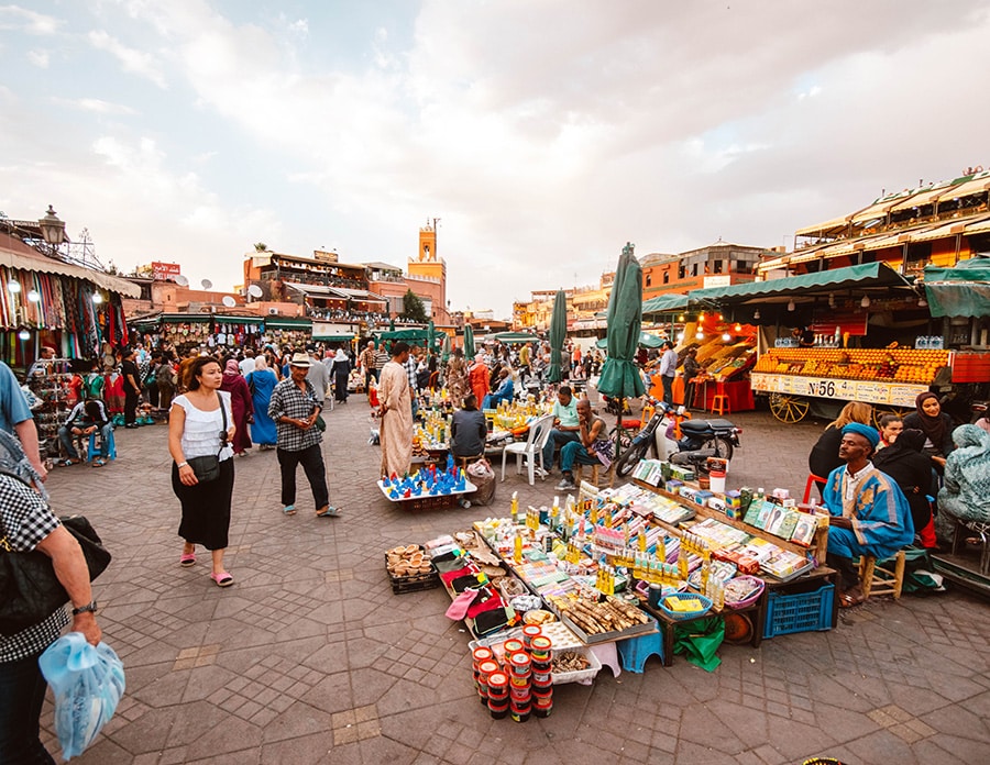 Market scenes at Jemaâ El Fna