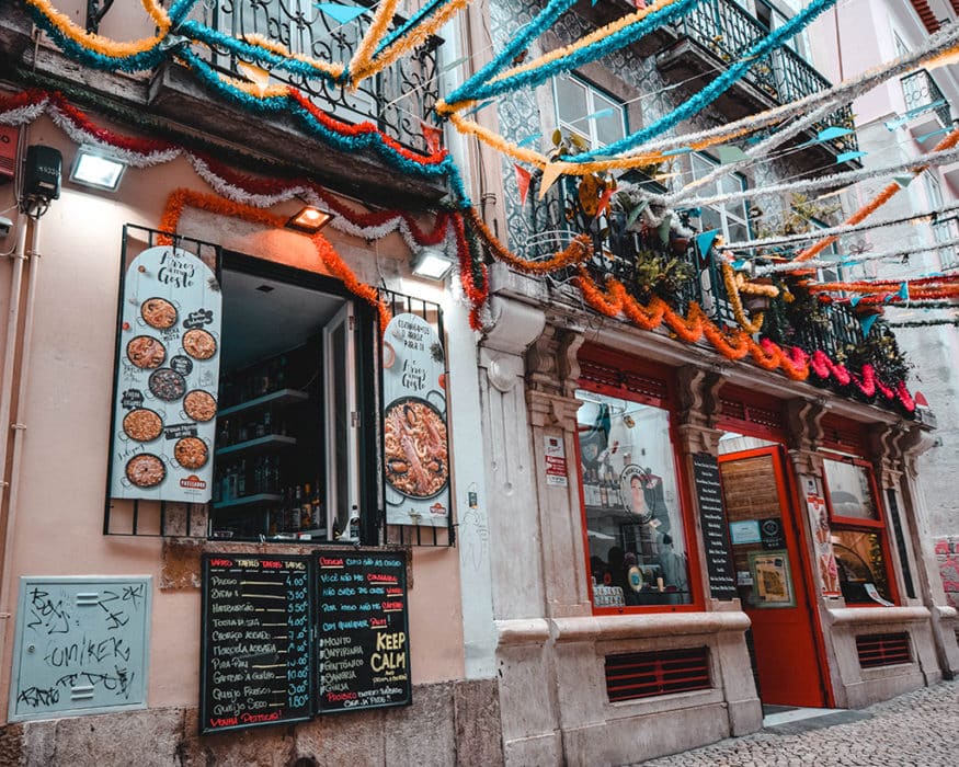 Streets of the Bairro Alto District of Lisbon