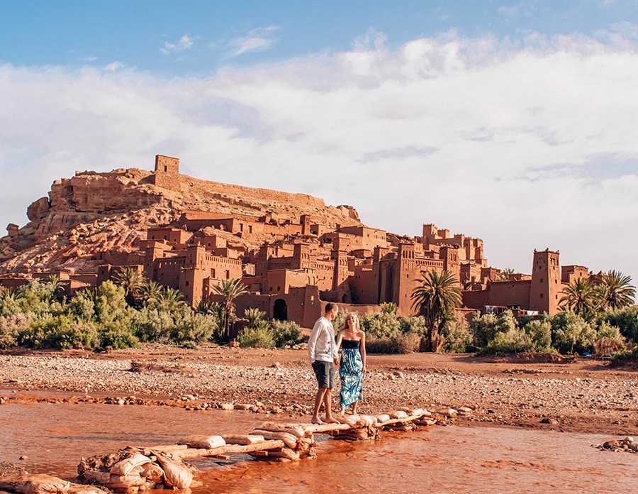 Sunrise at the desert village of Ait Ben Haddou