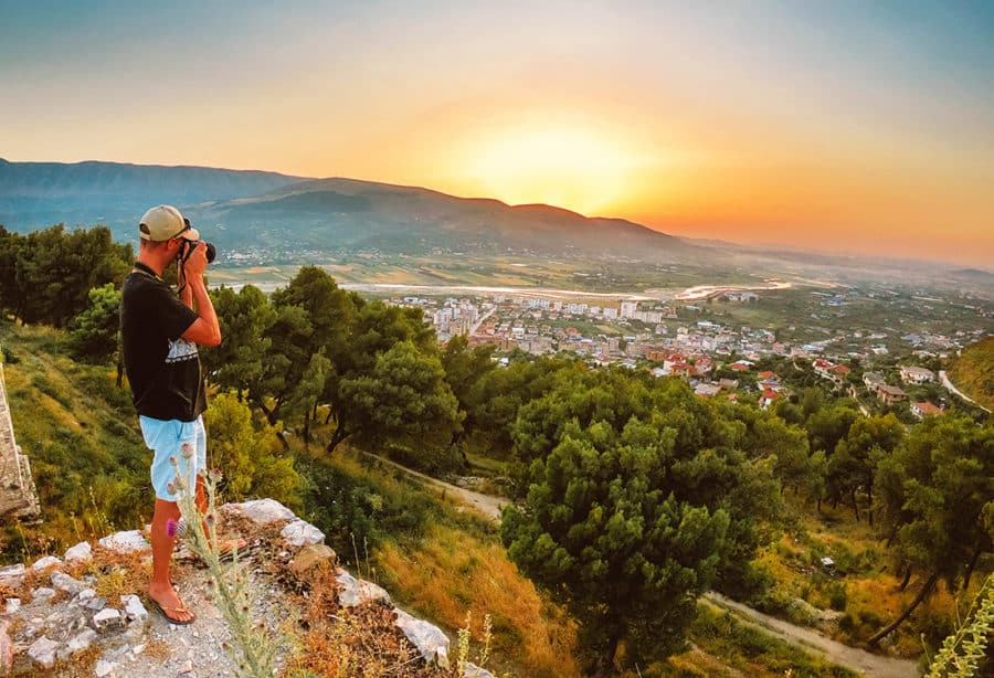 A backpacker travelling alone for the first time