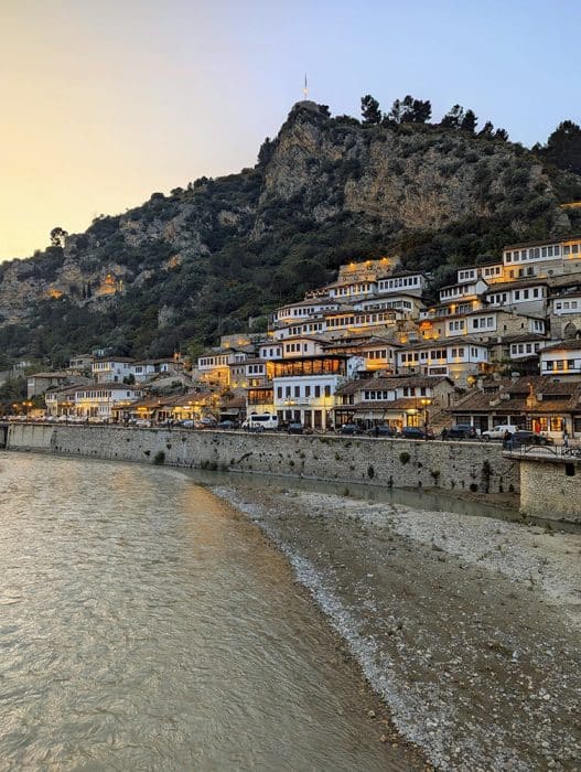 A magical evening view of Berat, Albania