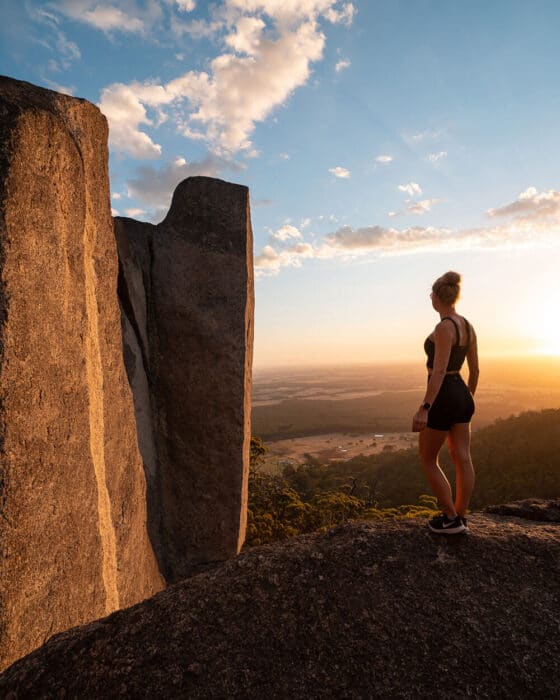 Enjoying a stunning sunset at Castle Rock, WA