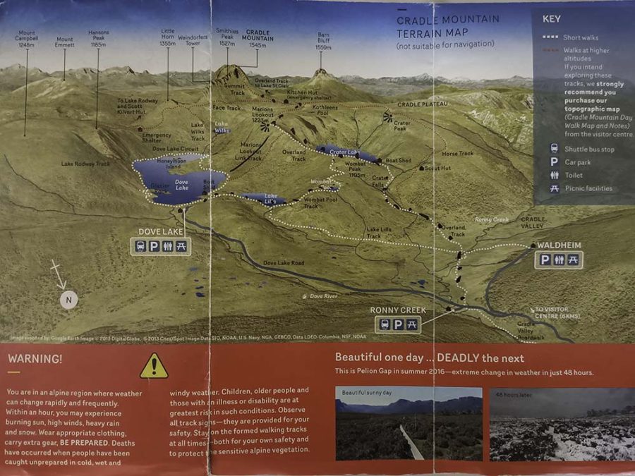 Cradle Mountain Walks Map