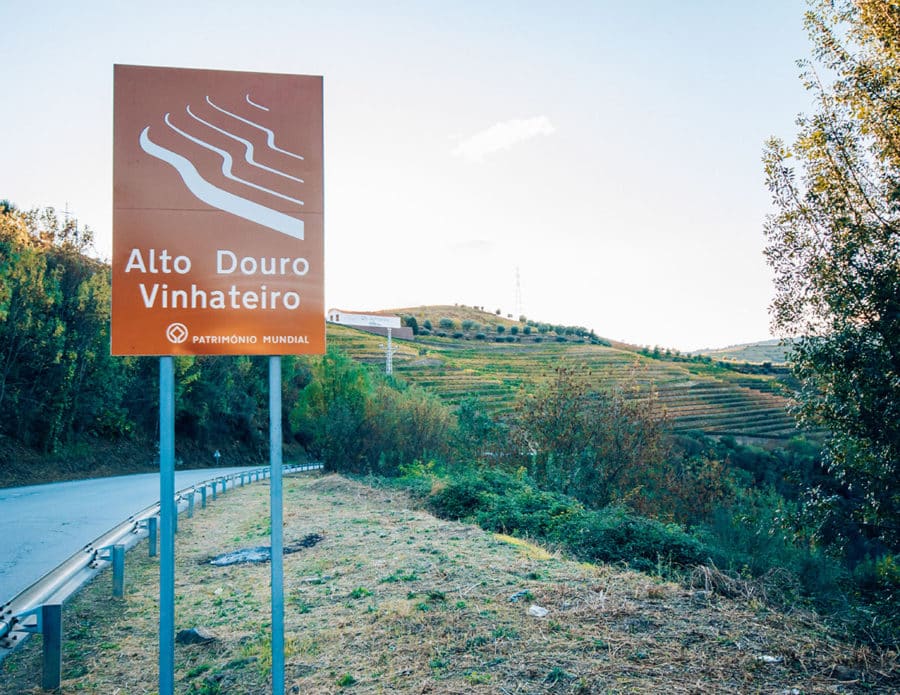 Entering the Alto Douro region on a day trip from Porto to the Douro Valley