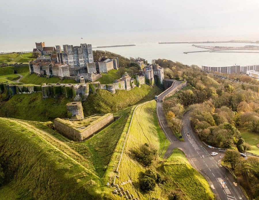 Aerial View over Dover Castle, Kent