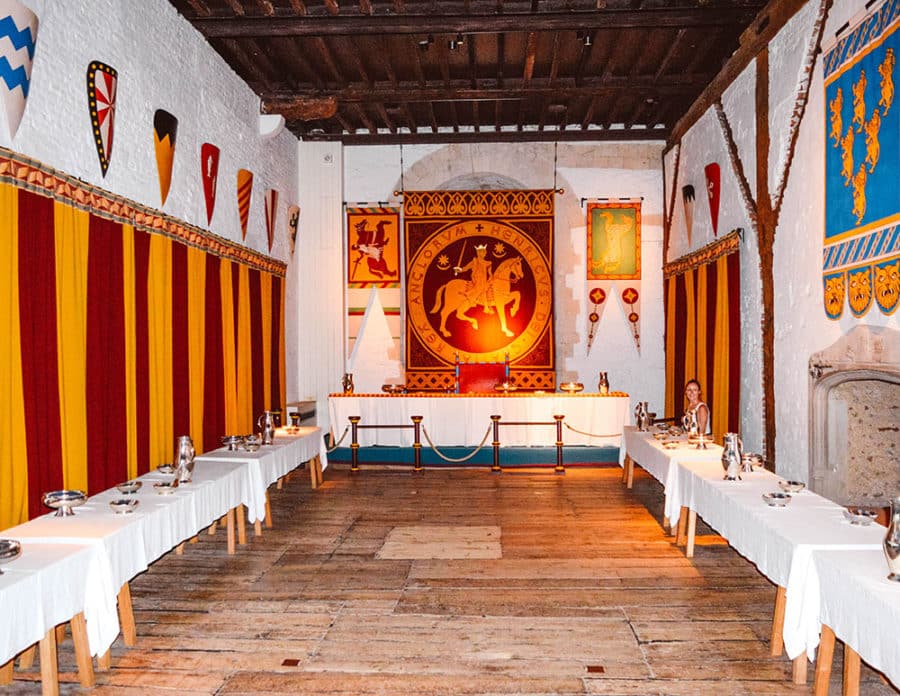 The medieval banquet hall in Dover Castle