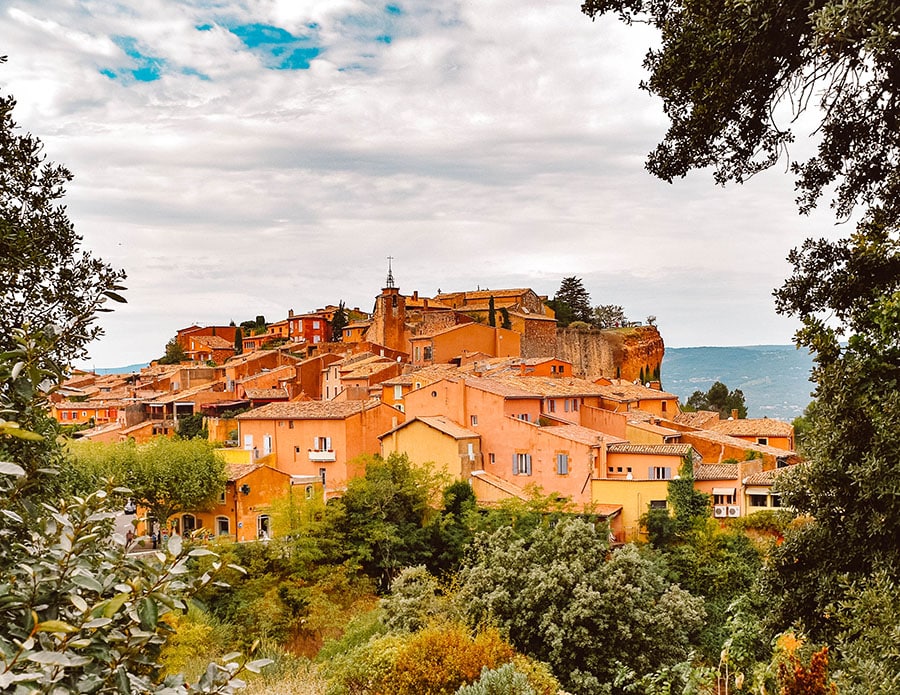 The picturesque small town of Roussillon in Provence, France