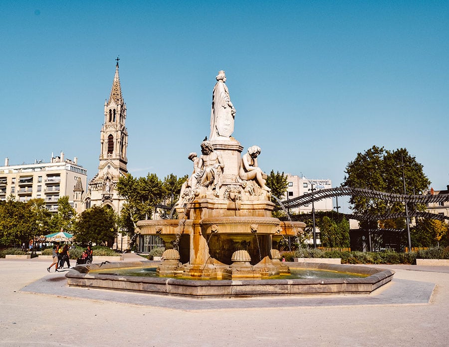 A pretty statue in Nimes, France