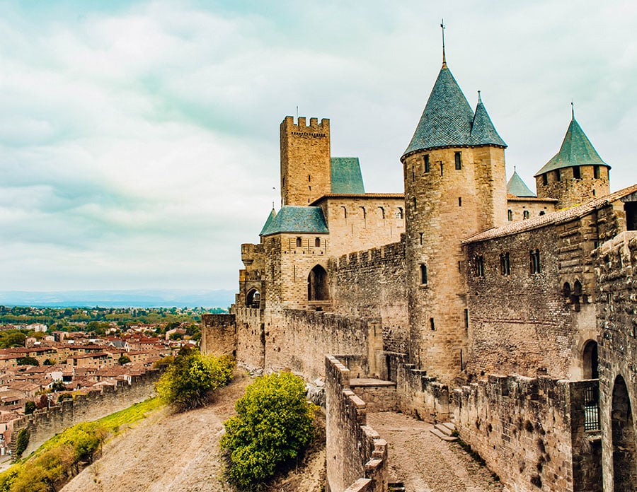 The beautiful small town of Carcassonne, France