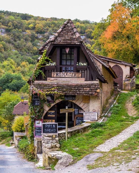 A picturesque bakery in Rocamadour, France
