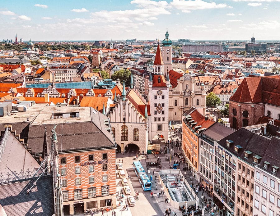 View from the top of the Neues Rathaus Munich