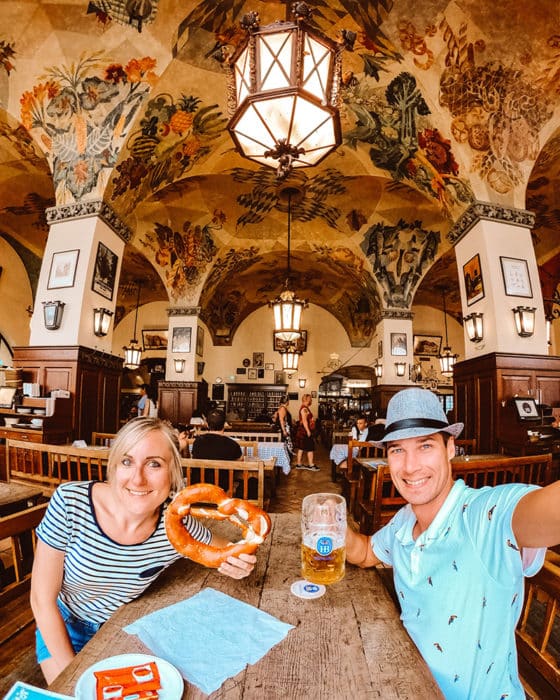 Beers and Pretzels at the Hofbrauhaus, Munich