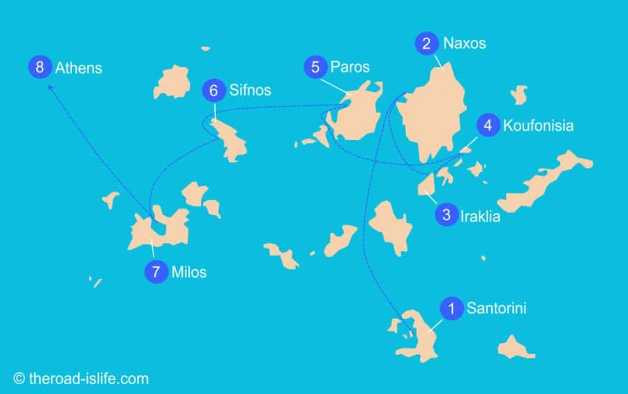 Island hopping Greece itinerary 14 days