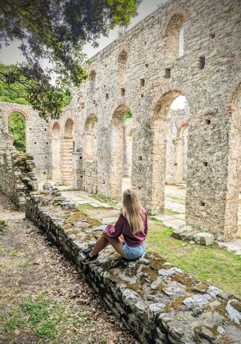 A solo female traveller at Butrint National Park - Albania