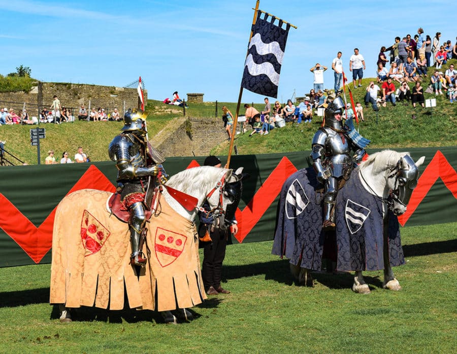 Watching a jousting tournament at Dover Castle