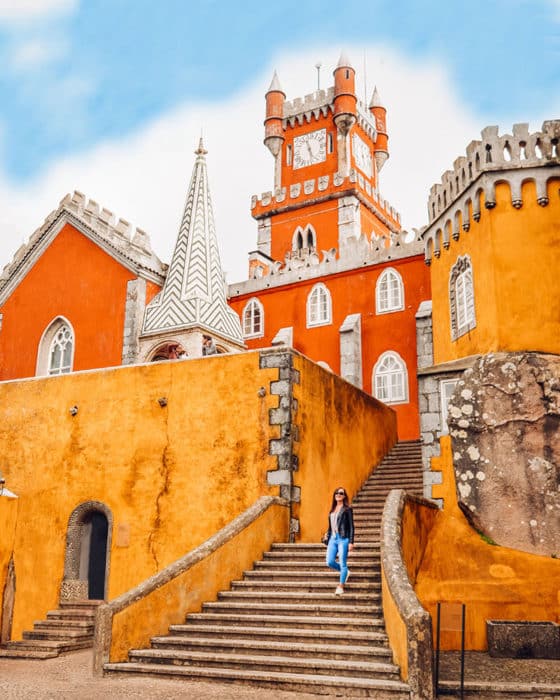 Exploring the beautiful Pena Palace on a Lisbon to Sintra day trip