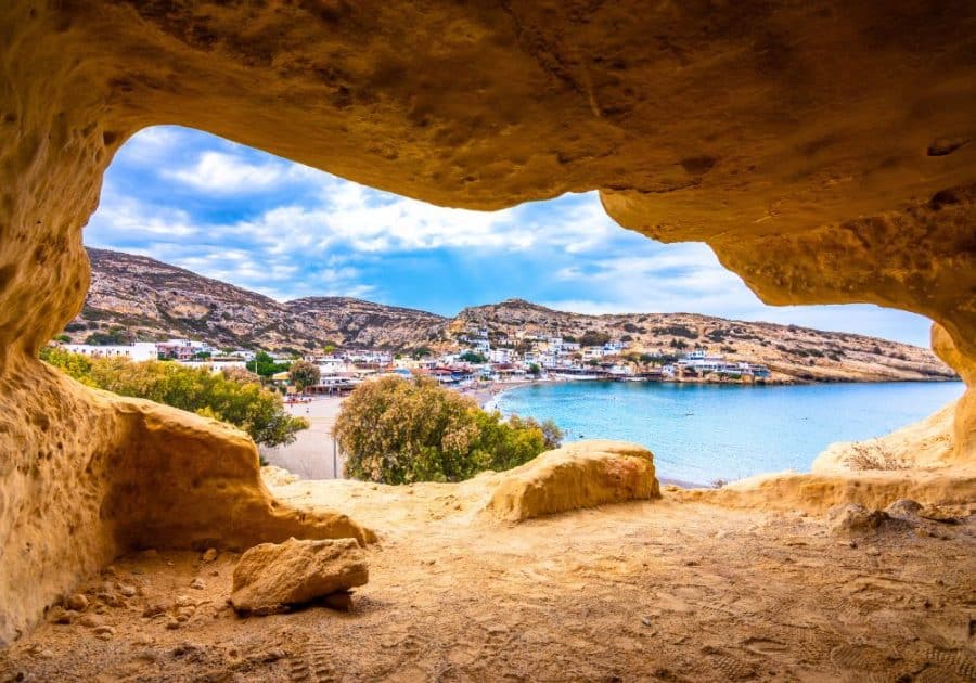 Stop in Matala on your Crete Road Trip itinerary