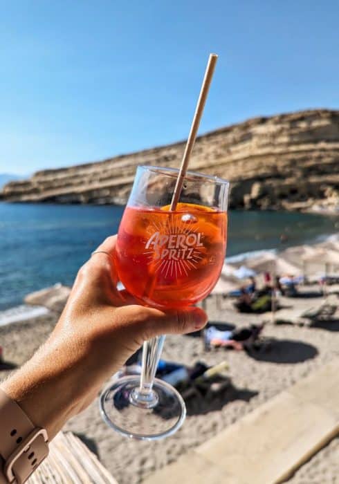 Enjoying a beach day in Matala