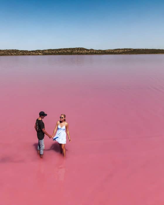 Visit Hutt Lagoon on your Perth to Exmouth Road Trip