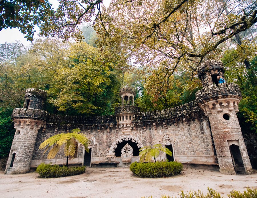 Exploring the elaborate gardens of Quinta da Regaleira on our Lisbon to Sintra day trip