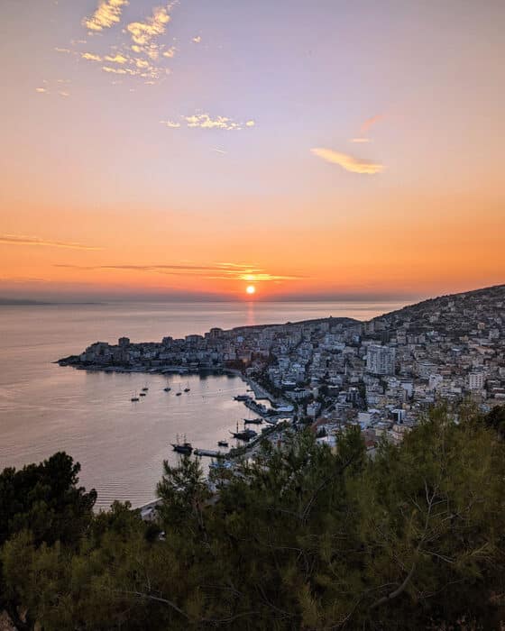 Stunning sunset view in Saranda