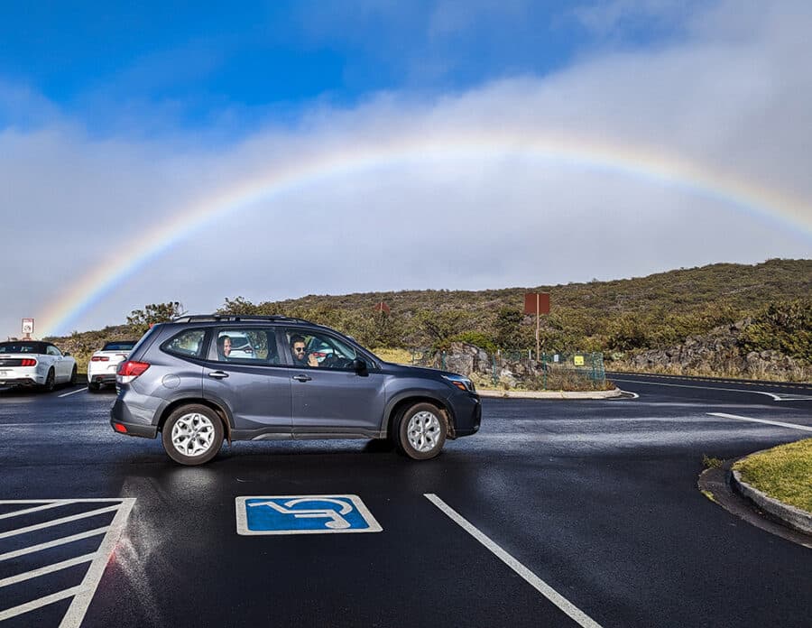 Driving under rainbows on the way to the summit of Driving under rainbows on the way to the summit of Haleakala