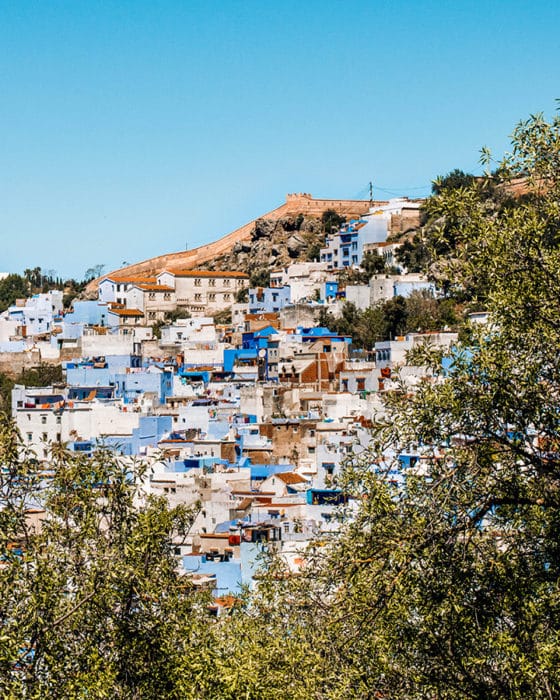 Beautiful view of the blue pearl of Morocco