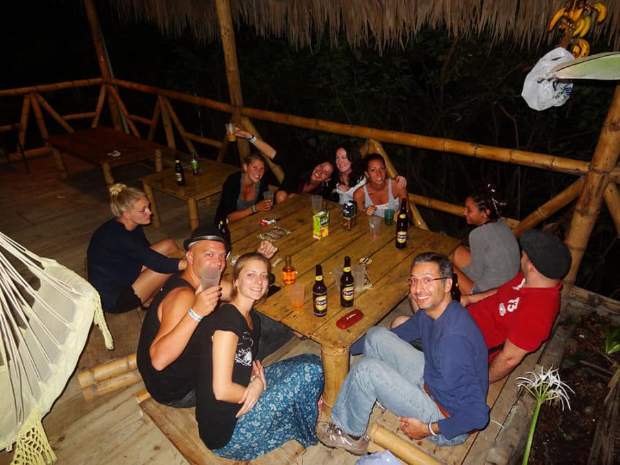 Making friends at the hostel while travelling alone for the first time