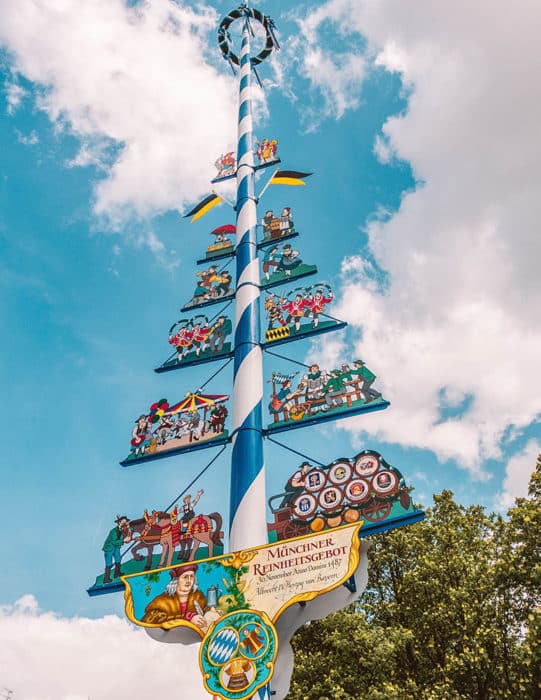 Maypole in the Viktualianmarkt, Munich