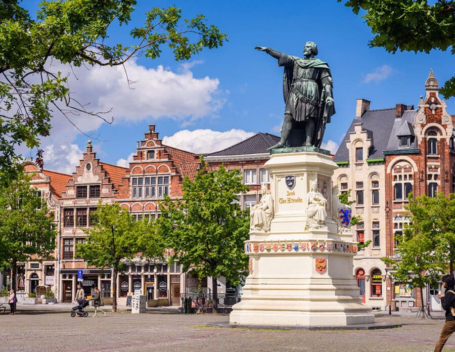 Explore the Vrijdagmarkt on your day trip to Ghent