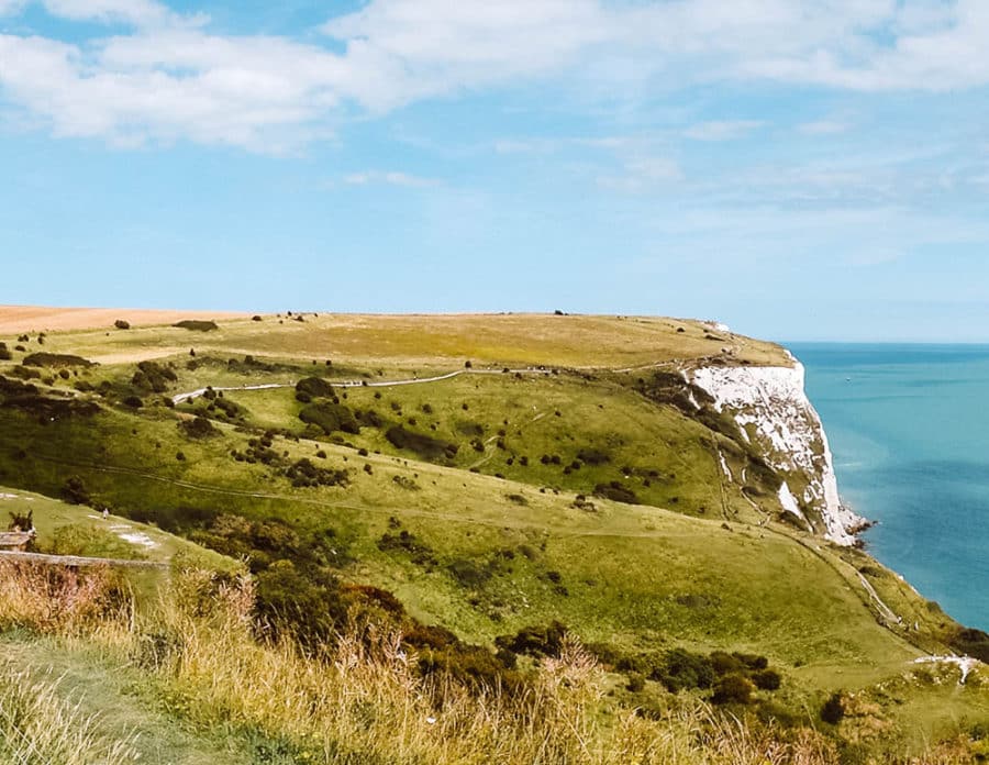 Beginning the walk along the White Cliffs of Dover